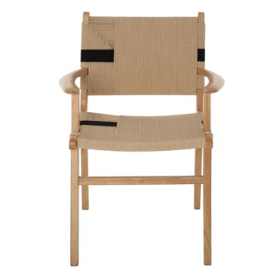 ARMCHAIR BAND RUBBERWOOD AND ROPE 62,5x60x88Hcm.HM9324.01