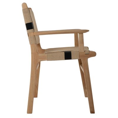 ARMCHAIR BAND RUBBERWOOD AND ROPE 62,5x60x88Hcm.HM9324.01