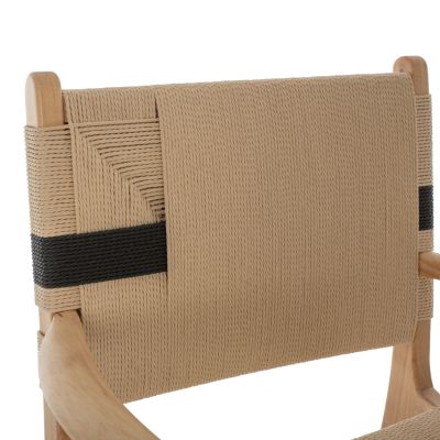 ARMCHAIR BAND RUBBERWOOD AND ROPE 62,5x60x88Hcm.HM9324.01