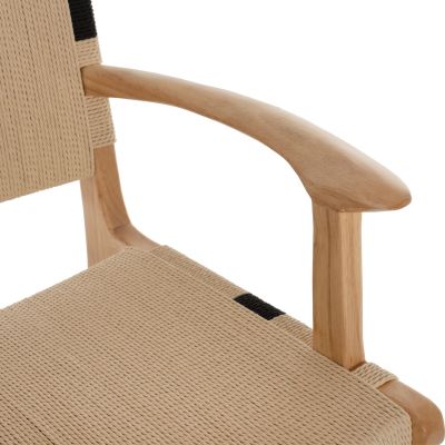 ARMCHAIR BAND RUBBERWOOD AND ROPE 62,5x60x88Hcm.HM9324.01