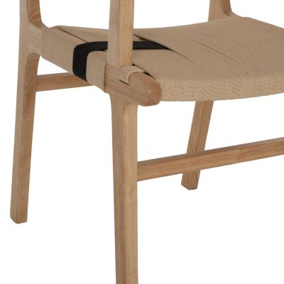 ARMCHAIR BAND RUBBERWOOD AND ROPE 62,5x60x88Hcm.HM9324.01