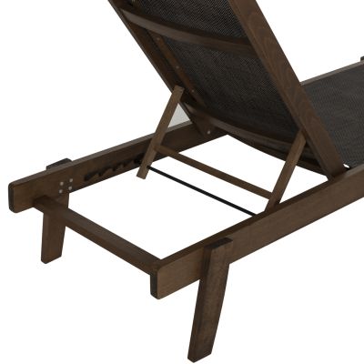 SUNBED PROFESSIONAL CRETA BEECH WOOD IN WALNUT COLOR & BROWN TEXTILENE 200x61-66x31-91Hcm.HM10356.04