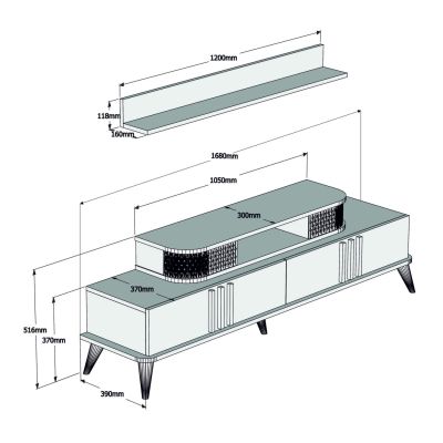 LIVING ROOM COMPOSITION HM11848.03 2PCS IN WHITE & WALNUT