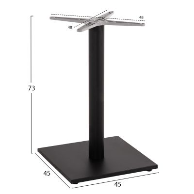 BASE FOR TABLE HM475.01 ALUMINUM MATTE BLACK-48x48cm CROSS 45Χ45Χ72Hcm.