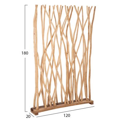 ROOM DIVIDER HM9521 SOLID TEAK BRANCHES IN NATURAL COLOR 120Χ20Χ180Hcm.