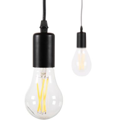 CEILING PENDANT 6-LIGHT HM4175 BLACK METAL-BLACK CABLES Φ100x180Hcm.