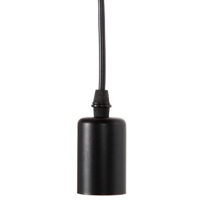 CEILING PENDANT 6-LIGHT HM4175 BLACK METAL-BLACK CABLES Φ100x180Hcm.