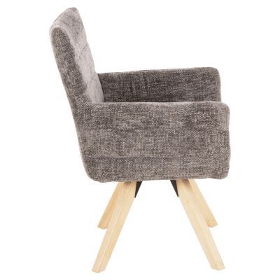 DINING ARMCHAIR GAZER HM9845.03 GREY FABRIC-RUBBERWOOD LEGS 66x63x91Hcm.