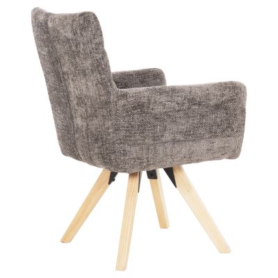 DINING ARMCHAIR GAZER HM9845.03 GREY FABRIC-RUBBERWOOD LEGS 66x63x91Hcm.