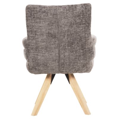 DINING ARMCHAIR GAZER HM9845.03 GREY FABRIC-RUBBERWOOD LEGS 66x63x91Hcm.