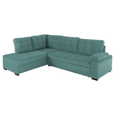 SOFABED LEFT CORNER JADE HM3144.04L SEAFOAM GREEN VELVET 250x80-180x73-88Hcm.