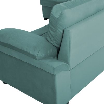 SOFABED LEFT CORNER JADE HM3144.04L SEAFOAM GREEN VELVET 250x80-180x73-88Hcm.