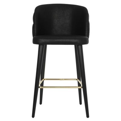 BAR STOOL MARCELLO PROFESSIONAL HM9280.14 NUBUCK-TYPE WOODEN BLACK 50x58x100Hcm.