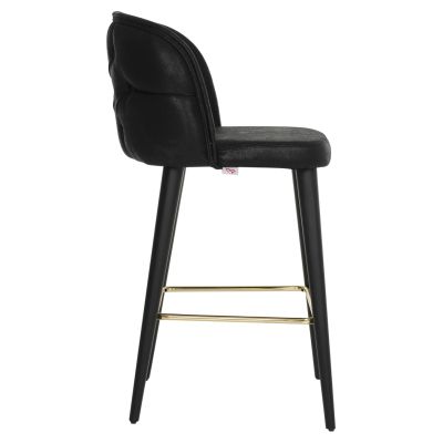 BAR STOOL MARCELLO PROFESSIONAL HM9280.14 NUBUCK-TYPE WOODEN BLACK 50x58x100Hcm.