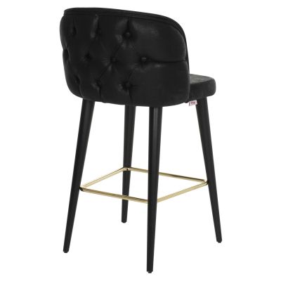 BAR STOOL MARCELLO PROFESSIONAL HM9280.14 NUBUCK-TYPE WOODEN BLACK 50x58x100Hcm.