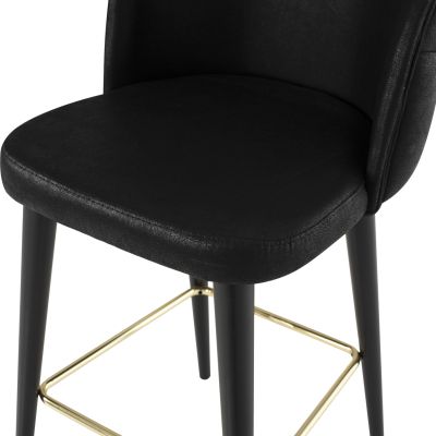 BAR STOOL MARCELLO PROFESSIONAL HM9280.14 NUBUCK-TYPE WOODEN BLACK 50x58x100Hcm.