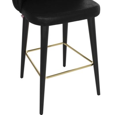 BAR STOOL MARCELLO PROFESSIONAL HM9280.14 NUBUCK-TYPE WOODEN BLACK 50x58x100Hcm.