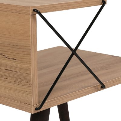 SIDE TABLE/NIGHTSTAND MELAMINE IN NATURAL COLOR 50x40x55Hcm.HM9434.01