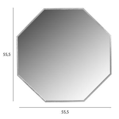 ОГЛЕДАЛО ЗА СТЕНА HM9583.40 ОСМОГЪННА СРЕБРИСТА АЛУМИНИЕВА РАМКА 55,5x2,5x55,5Hcm.