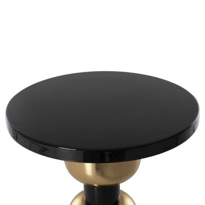 SIDE TABLE SURAT HM4236.04 METAL IN BLACK-GOLD Φ50,5x59,5Hcm.