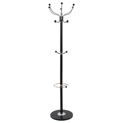 Hat/Coat Stand Metallic JUDE HM0040.01 rotating black with black marble base Φ37x170Η cm