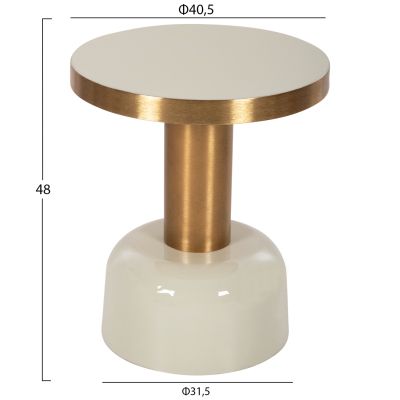 SIDE TABLE ERODE HM4243.07 METAL IN LIGHT GREEN-GOLD Φ40,5x48Hcm.