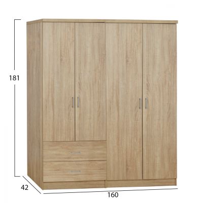 Set 2 pieces Wardrobe 4 leaf Sonama 160x42x181 HM11351.02