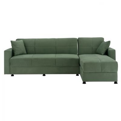 REVERSIBLE SOFA-BED WITH 2 STORAGE SPACES HM3135.13 CYPRESS GREEN FABRIC 246x153x80H cm.