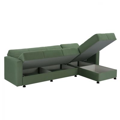 REVERSIBLE SOFA-BED WITH 2 STORAGE SPACES HM3135.13 CYPRESS GREEN FABRIC 246x153x80H cm.