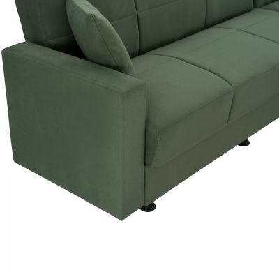 REVERSIBLE SOFA-BED WITH 2 STORAGE SPACES HM3135.13 CYPRESS GREEN FABRIC 246x153x80H cm.