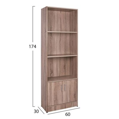 Melamine bookcase HM2269.02 sonama color 60x30x174