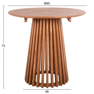 DINING TABLE ROUND FRANTZ HM9832.11 SOLID MINDI WOOD IN NATURAL COLOR Φ80X75Hcm