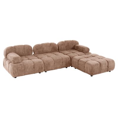 POLYMORPHIC SOFA SHIFTER HM6073.01 TEXTURED FABRIC IN LIGHT BROWN COLOR 290x196x76Hcm.