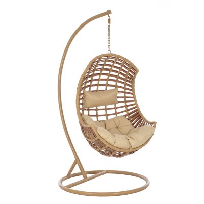 Висящо кресло Nest Brown-Beige с възглавница HM5753.01 105'x195 cm