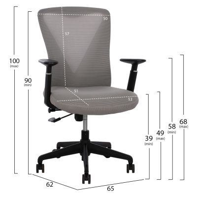 ОФИС СТОЛ СУПЕРИОР СИВ HM1170.10 65x62x100 см.