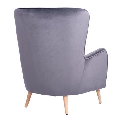 HM8392.01 armchair MARTA, Velvet grey, 77x86x95h cm