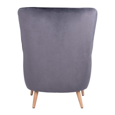 HM8392.01 armchair MARTA, Velvet grey, 77x86x95h cm