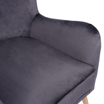 HM8392.01 armchair MARTA, Velvet grey, 77x86x95h cm