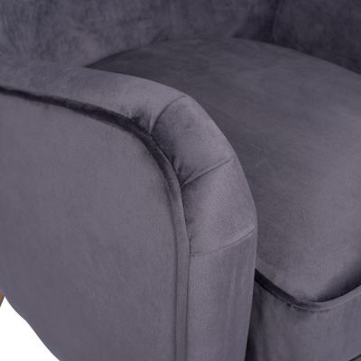 HM8392.01 armchair MARTA, Velvet grey, 77x86x95h cm