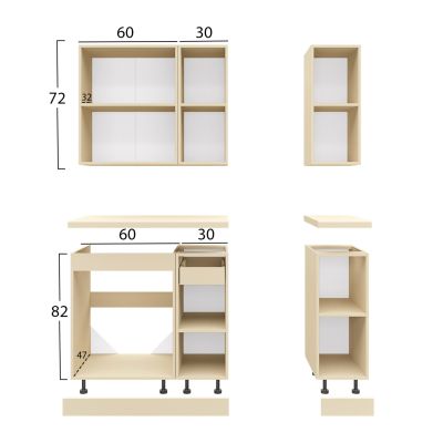 KITCHEN COMPOSITION HM2465.11 MELAMINE SONOMA COUNTERTOP LAMINATE 120x47x84,8Υεκ.