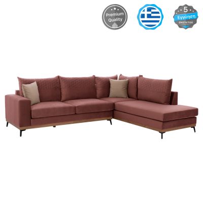 MESINA corner sofa, dusty pink, high leg, 2pcs, right corner