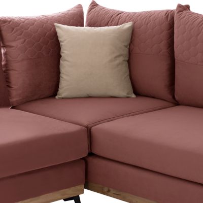 MESINA corner sofa, dusty pink, high leg, 2pcs, right corner