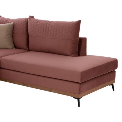 MESINA corner sofa, dusty pink, high leg, 2pcs, right corner