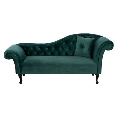 RECLINER COUCH CHESTERFIELD-STYLE NIOVI HM3008.03 CYPRESS GREEN VELVET-BLACK WOODEN LEGS 187x61x82Hcm