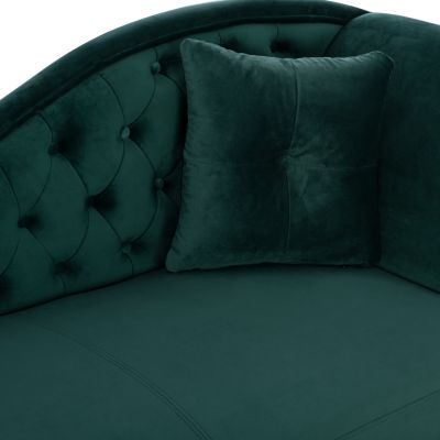 RECLINER COUCH CHESTERFIELD-STYLE NIOVI HM3008.03 CYPRESS GREEN VELVET-BLACK WOODEN LEGS 187x61x82Hcm