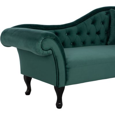 RECLINER COUCH CHESTERFIELD-STYLE NIOVI HM3008.03 CYPRESS GREEN VELVET-BLACK WOODEN LEGS 187x61x82Hcm