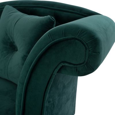 RECLINER COUCH CHESTERFIELD-STYLE NIOVI HM3008.03 CYPRESS GREEN VELVET-BLACK WOODEN LEGS 187x61x82Hcm