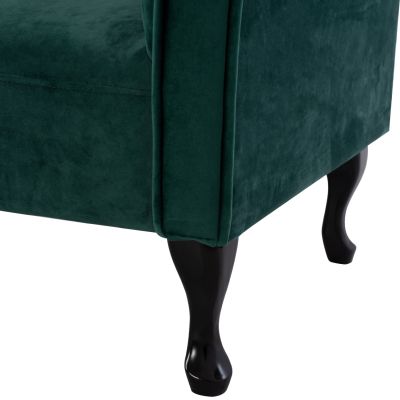 RECLINER COUCH CHESTERFIELD-STYLE NIOVI HM3008.03 CYPRESS GREEN VELVET-BLACK WOODEN LEGS 187x61x82Hcm