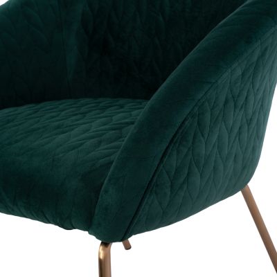 HM8549.03 armchair JOYCE, cypress green velvet, metallic legs