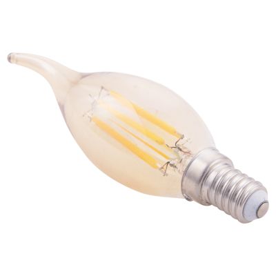 ЕЛЕКТРОННА КРУШКА HM4047.02 СТИЛ НА ПЛАМЪК LED НАЖКА 6W E14 3000K ЗЛАТО С ДИМУМ